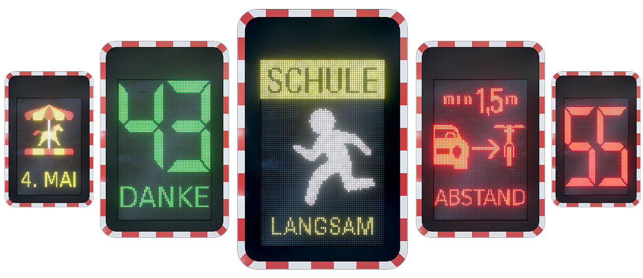 Geschwindigkeitsanzeigen Infotafeln 